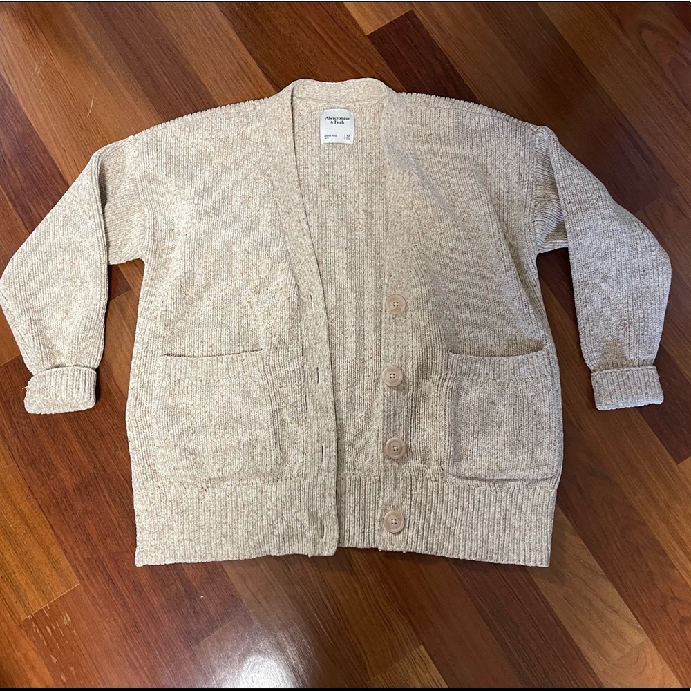Abercrombie & Fitch Cream Cardigan Sweater